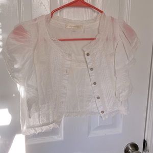 Loveshack Fancy white ruffle blouse - Nora Top